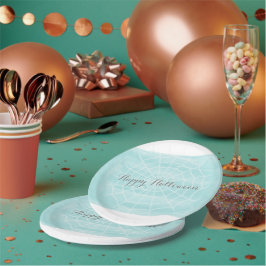 Aqua Waterverf Spider Web Halloween Papieren Bordje