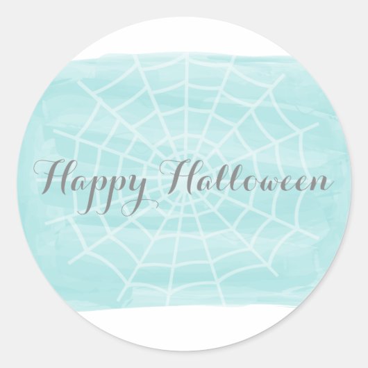 Aqua Waterverf Spider Web Halloween Stickers (Voorkant)