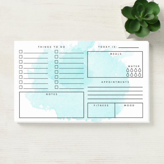 Aqua Waterverf Splash Dagelijkse Planner Post-it® Notes (Kantoor)