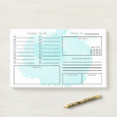 Aqua Waterverf Splash Dagelijkse Planner Post-it® Notes (Op bureau)