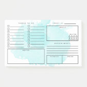 Aqua Waterverf Splash Dagelijkse Planner Post-it® Notes (Voorkant)