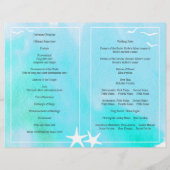 Aqua waterverf, strandbruiloft met zeesterren (Achterkant)