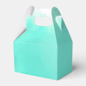 Aqua waterverf strandkoraalrif bruiloft bedankdoosjes (Achterkant)