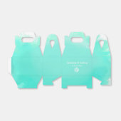 Aqua waterverf strandkoraalrif bruiloft bedankdoosjes (Uitgevouwen)