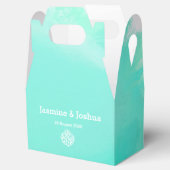 Aqua waterverf strandkoraalrif bruiloft bedankdoosjes (Geopend)