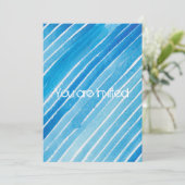 Aqua Waterverf Stripes Baby shower Kaart (Staand voorkant)
