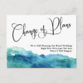Aqua Waterverf Verandering van plannen Uitgestelde Briefkaart (Voorkant)