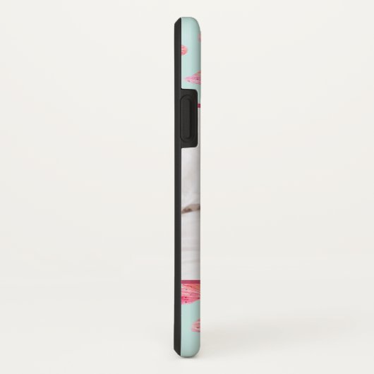 Aqua Waterverf Vlinder Monogram Foto Case-Mate iPhone Case (Achterkant / rechts)