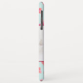 Aqua Waterverf Vlinder Monogram Foto Case-Mate iPhone Case (Achterkant/links)