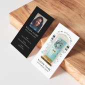 Aqua Waterverf voordeur krans onroerend goed Visitekaartje