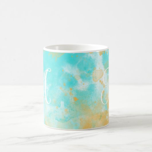 Aqua Waterverf Wash & Monogram Mok (Center)