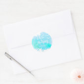 Aqua waterverf, zeesterren bruiloft Save the Date Ronde Sticker (Envelop)