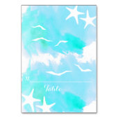 Aqua waterverf, zeestervis trouwplaats kaart (Voorkant)