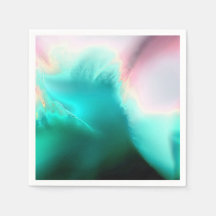 Aqua Wave Abstract Art Paper Napkin