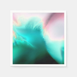 Aqua Wave Abstract Art Paper Napkin Servet