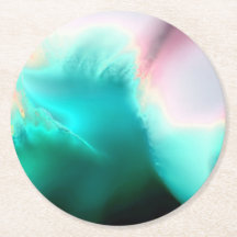 Aqua Wave Abstract Art Paper Onderzetter