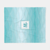 Aqua Wave Gradiënt | Modern Oceaangebied Patroon Fleece Deken (Voorkant (Horizontaal))