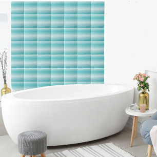 Aqua Wave Gradiënt   Modern Oceaangebied Patroon Tegeltje