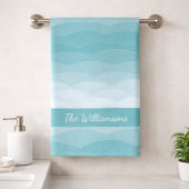Aqua Wave Gradient | Modern Ocean Pattern Bad Handdoek