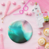 Aqua Wave Paper-Bord Papieren Bordje (Feest)