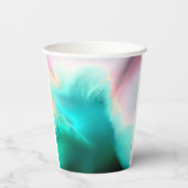 Aqua Wave Print Paper cup Papieren Bekers (Achterkant)