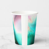 Aqua Wave Print Paper cup Papieren Bekers (Rechts)