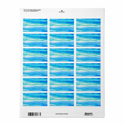 Aqua Waves Etiket (Full Sheet)