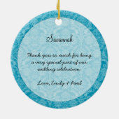 Aqua Wedding Gown Bridesmaid Kerstornament Keramisch Ornament (Achterkant)