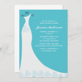 Aqua Wedding Gown Vrijgezellenfeest Kaart (Voorkant / Achterkant)