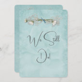 Aqua Wedding Roos Kaart (Voorkant / Achterkant)