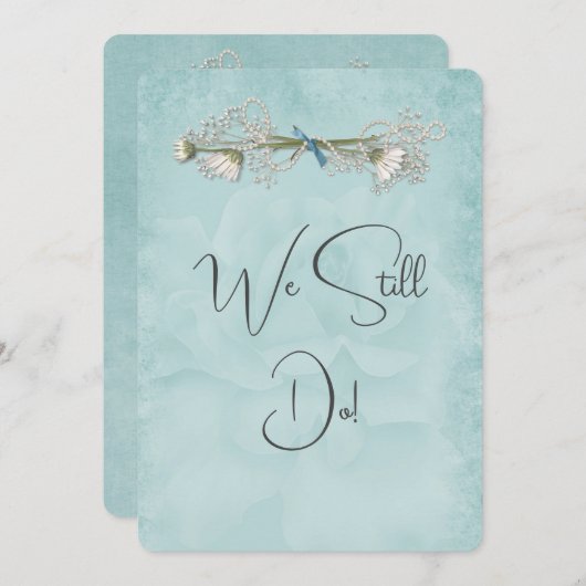 Aqua Wedding Roos Kaart (Voorkant / Achterkant)