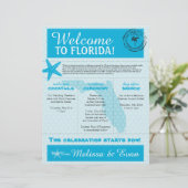 Aqua Wedding Starfish Welkomstbrief voor Florida (Staand voorkant)