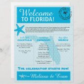 Aqua Wedding Starfish Welkomstbrief voor Florida (Voorkant / Achterkant)