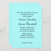 Aqua Wedding Uitnodiging (Voorkant / Achterkant)