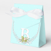 Aqua Wedding Voor doos Uw Foto Monogram Namen Bedankdoosjes (Voorkant Zijde)