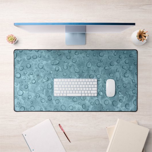 Aqua Wet Look Water Drops Art Desk Mat Pad (Kantoor 1)