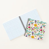Aqua Whimsical Birds and Flowers Sunny Day Notitieboek (Binnen)