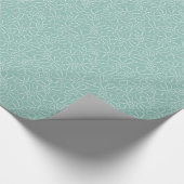 Aqua Whimsical Ikat Floral Petal Doodle Pattern Cadeaupapier (Hoek)