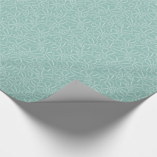 Aqua Whimsical Ikat Floral Petal Doodle Pattern Cadeaupapier