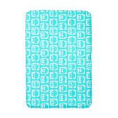 Aqua Whimsical Owl Pattern Badmat (Voorkant Verticaal)