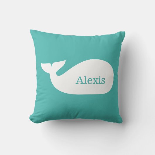 Aqua Whimsical Personalized Children's Kussen (Voorkant)