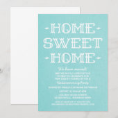 Aqua Whimsical Sweet Home Housewarming Party Kaart (Voorkant / Achterkant)