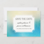 Aqua White bewaar de datum Save The Date (Voorkant)
