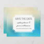 Aqua White bewaar de datum Save The Date (Voorkant / Achterkant)