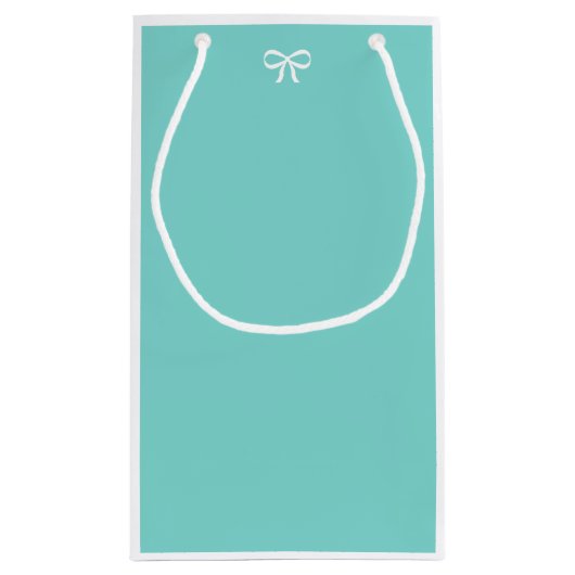 Aqua & White Bows Party bags Klein Cadeauzakje (Achterkant)