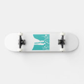 Aqua & White Bride and Groom Wedding Silhouettes Skateboard (Horizontaal)