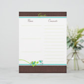 Aqua, White, Brown, Green Birds Guest Book Paper (Staand voorkant)
