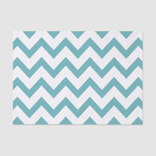 Aqua White Chevron Tissuepapier (Voorkant)