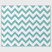 Aqua White Chevron Vrijgezellenfeest Cadeaupapier (Vlak)