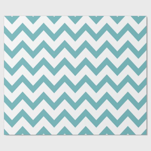 Aqua White Chevron Vrijgezellenfeest Cadeaupapier (Vlak)